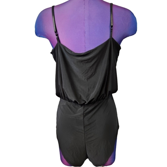 NWT BooHoo Tall Anna Slinky Wrap Front Black Bodysuit Size 14 Women's Tall‎ B7 - Picture 4 of 10